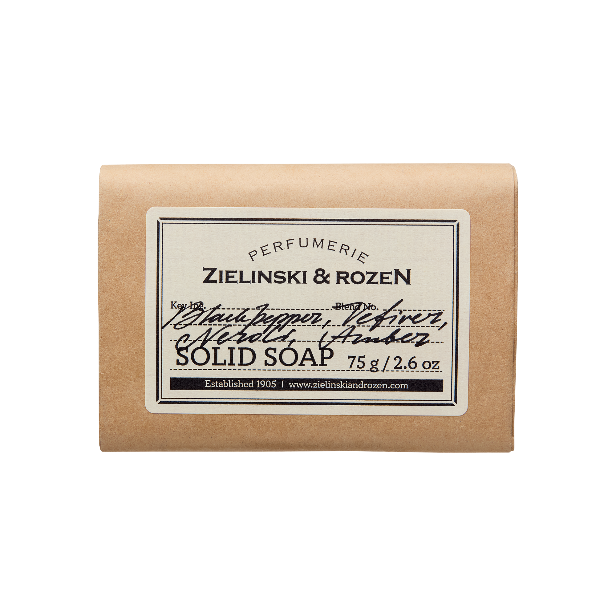 Zielinski & Rozen - Soap - Black Pepper, Vetiver, Neroli, Amber
