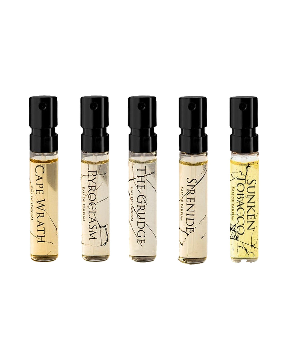 Beaufort London Force Majeure Discovery Set – 5 Proben à 2 ml auf weißem Hintergrund